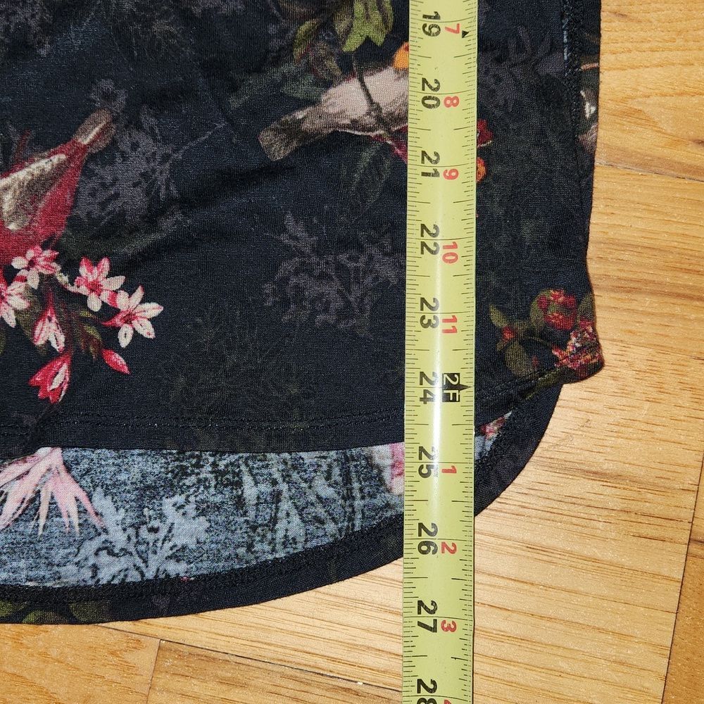 Forever 21 Contemporary Navy Floral Bird Long Sleeve Shirt Women M - Picture 8 of 8